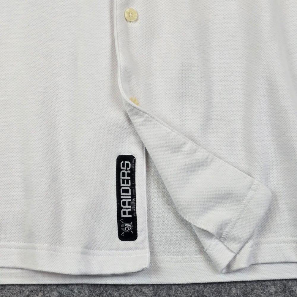 Reebok NFL Oakland Raiders White Button Down Shirt Mens Large PlayDry On Field - Picture 5 of 11